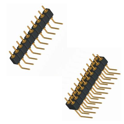 2.54mm圆针排针 单/双排 90度